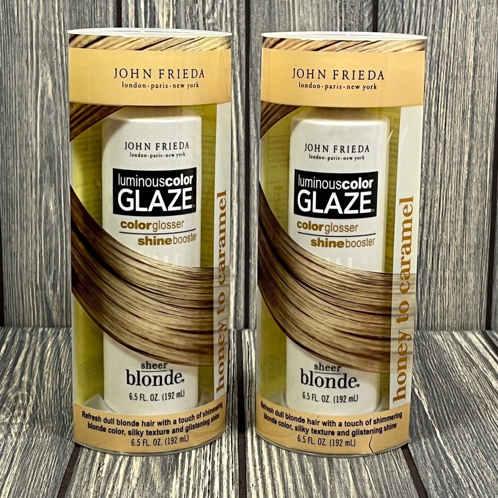 John Frieda Hair Glaze 6.5oz Honey to Caramel Luminous Color Shine 2 Pack